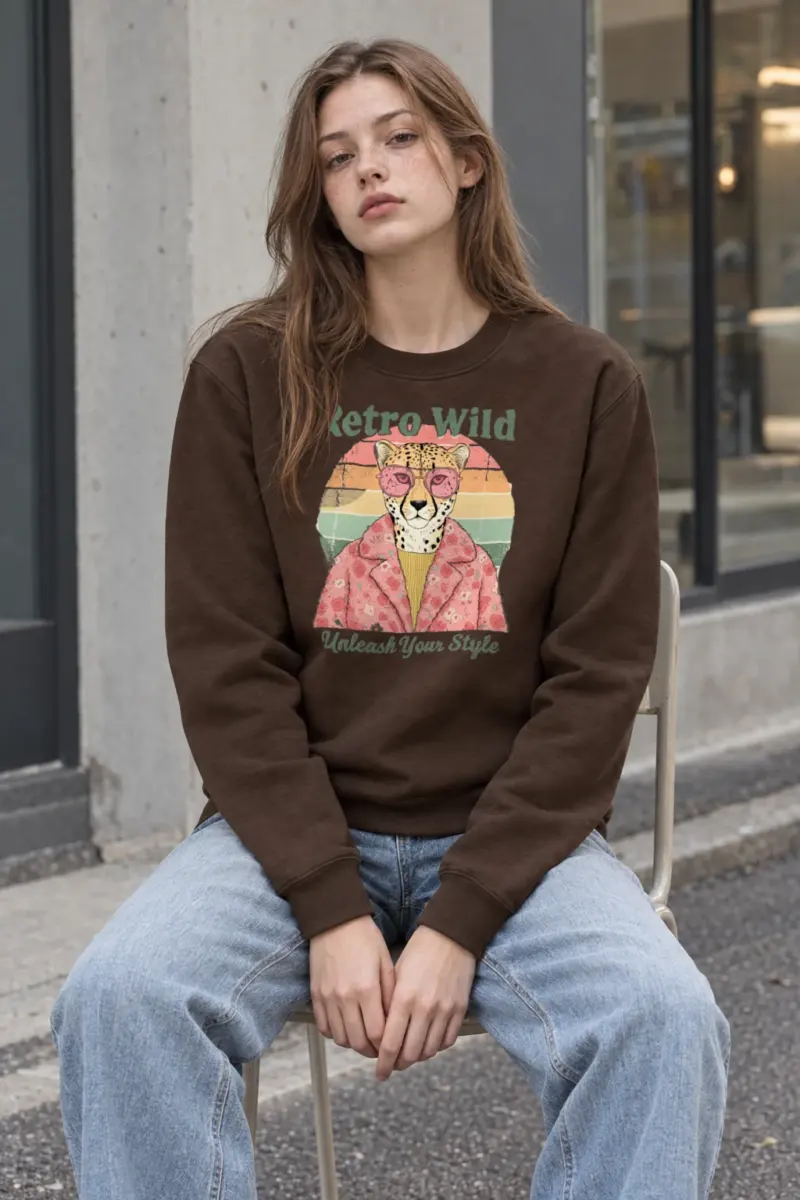 "Retro Wild" Heavy Blend Unisex Crewneck Sweatshirt