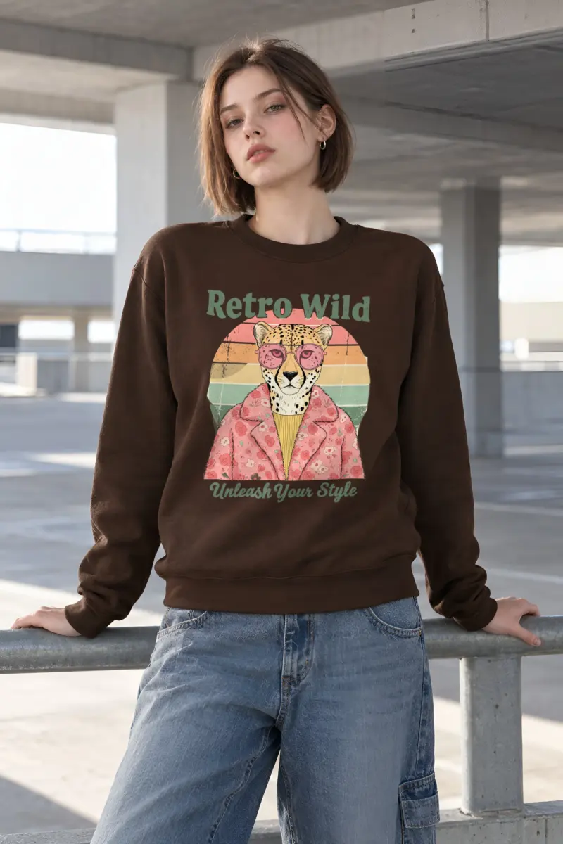 "Retro Wild" Heavy Blend Unisex Crewneck Sweatshirt