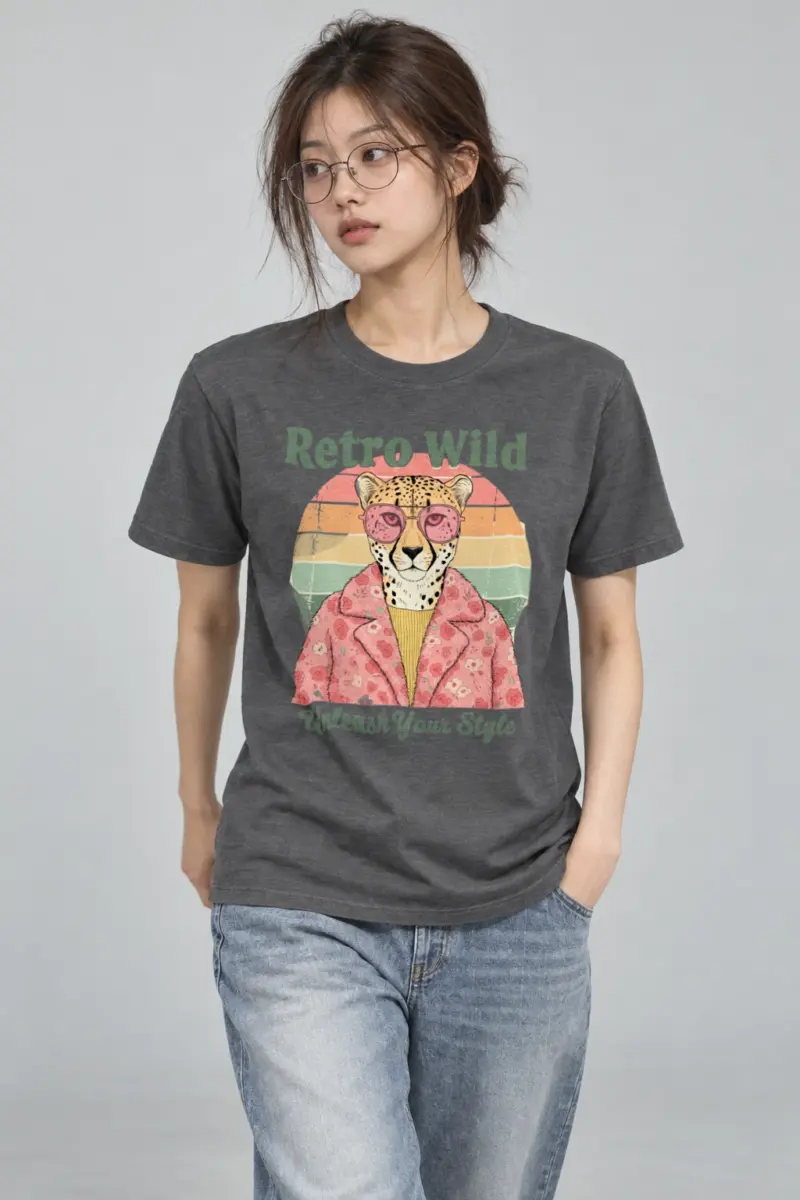 "Retro Wild" Heavyweight Unisex Crewneck T-shirt