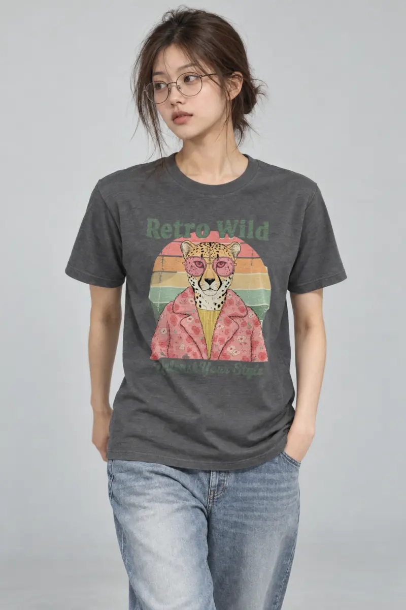 "Retro Wild" Heavyweight Unisex Crewneck T-shirt
