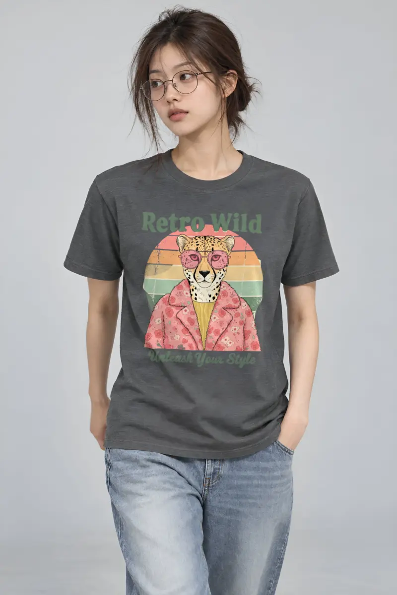 "Retro Wild" Heavyweight Unisex Crewneck T-shirt