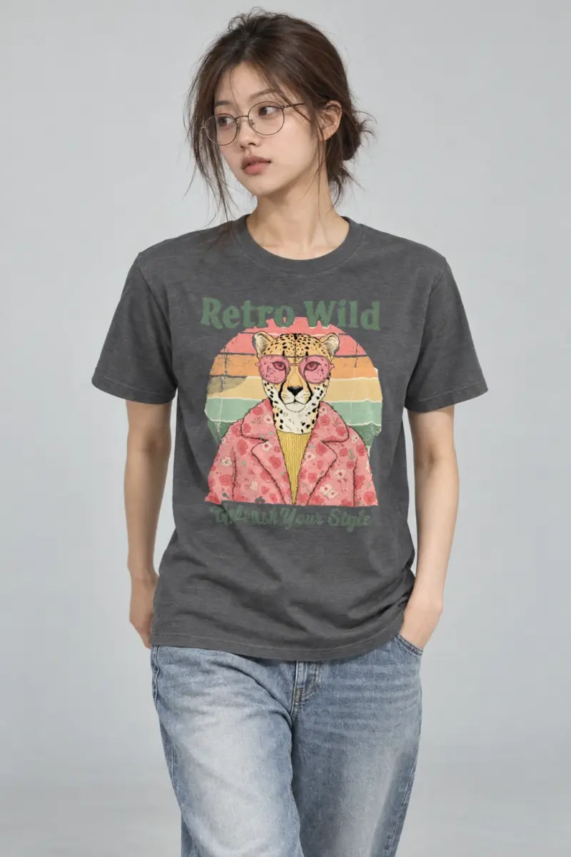 "Retro Wild" Heavyweight Unisex Crewneck T-shirt