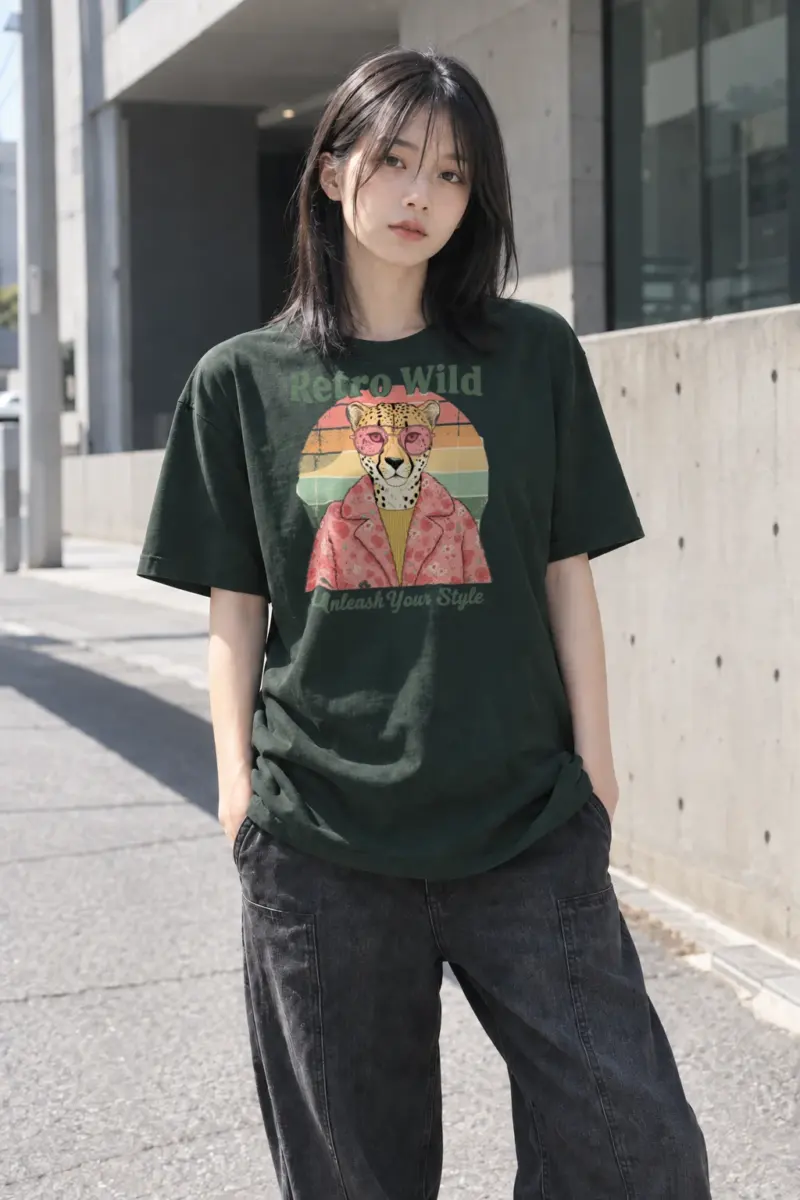 "Retro Wild" Heavyweight Unisex Crewneck T-shirt | Gildan 5000