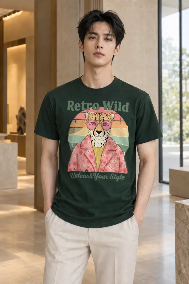 "Retro Wild" Heavyweight Unisex Crewneck T-shirt | Gildan 5000