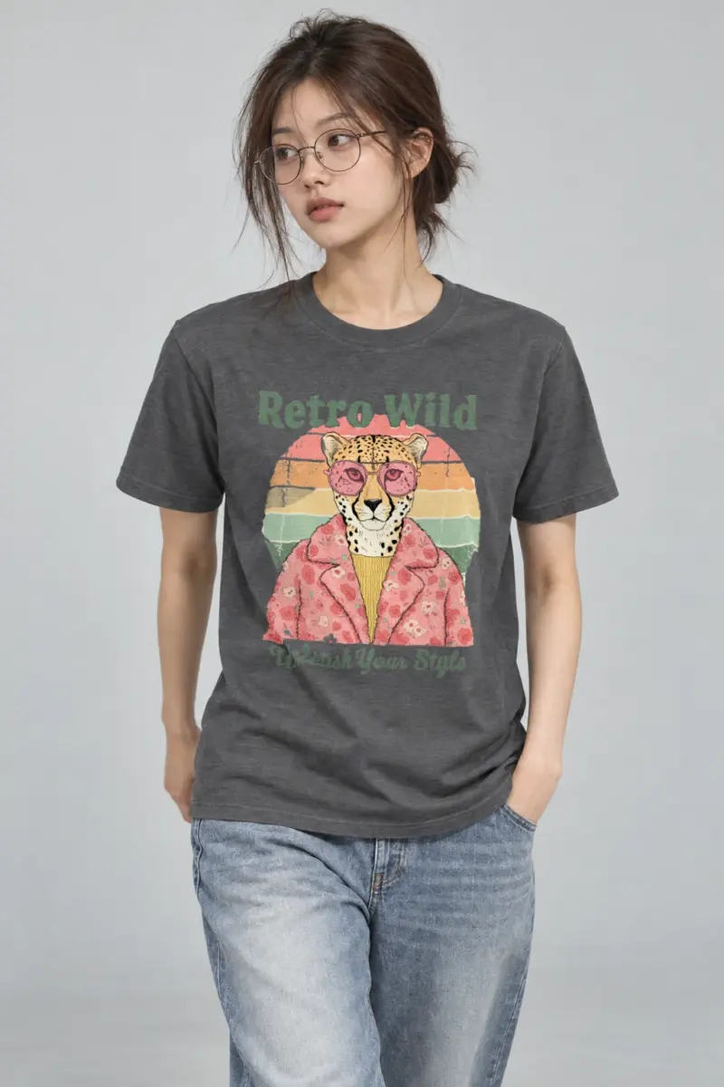 "Retro Wild" Heavyweight Unisex Crewneck T-shirt