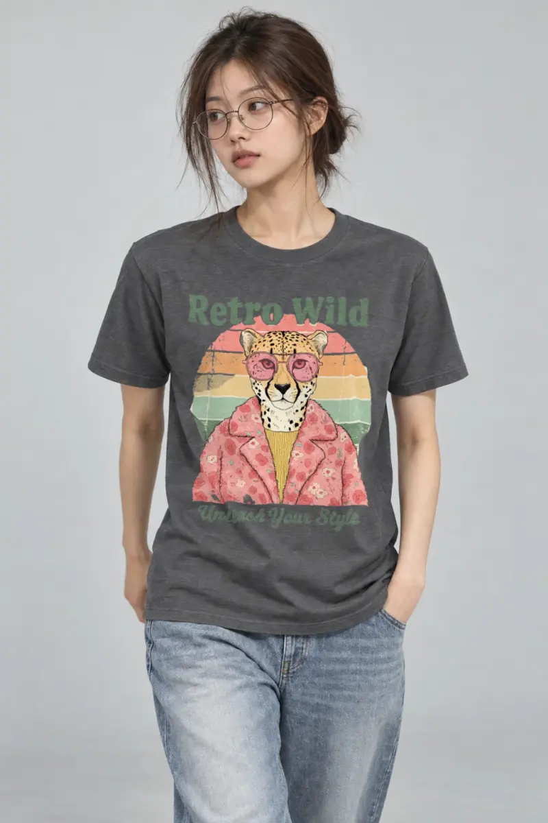 "Retro Wild" Heavyweight Unisex Crewneck T-shirt