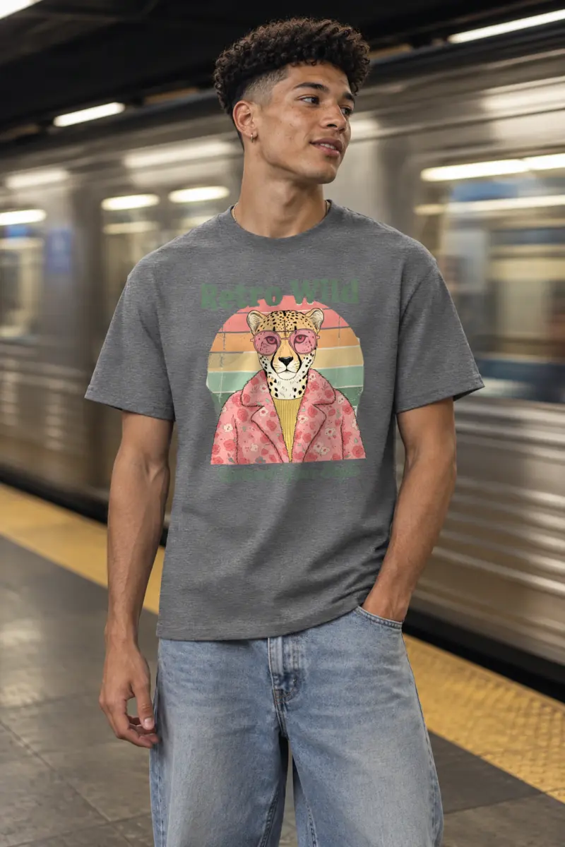 "Retro Wild" Heavyweight Unisex Crewneck T-shirt