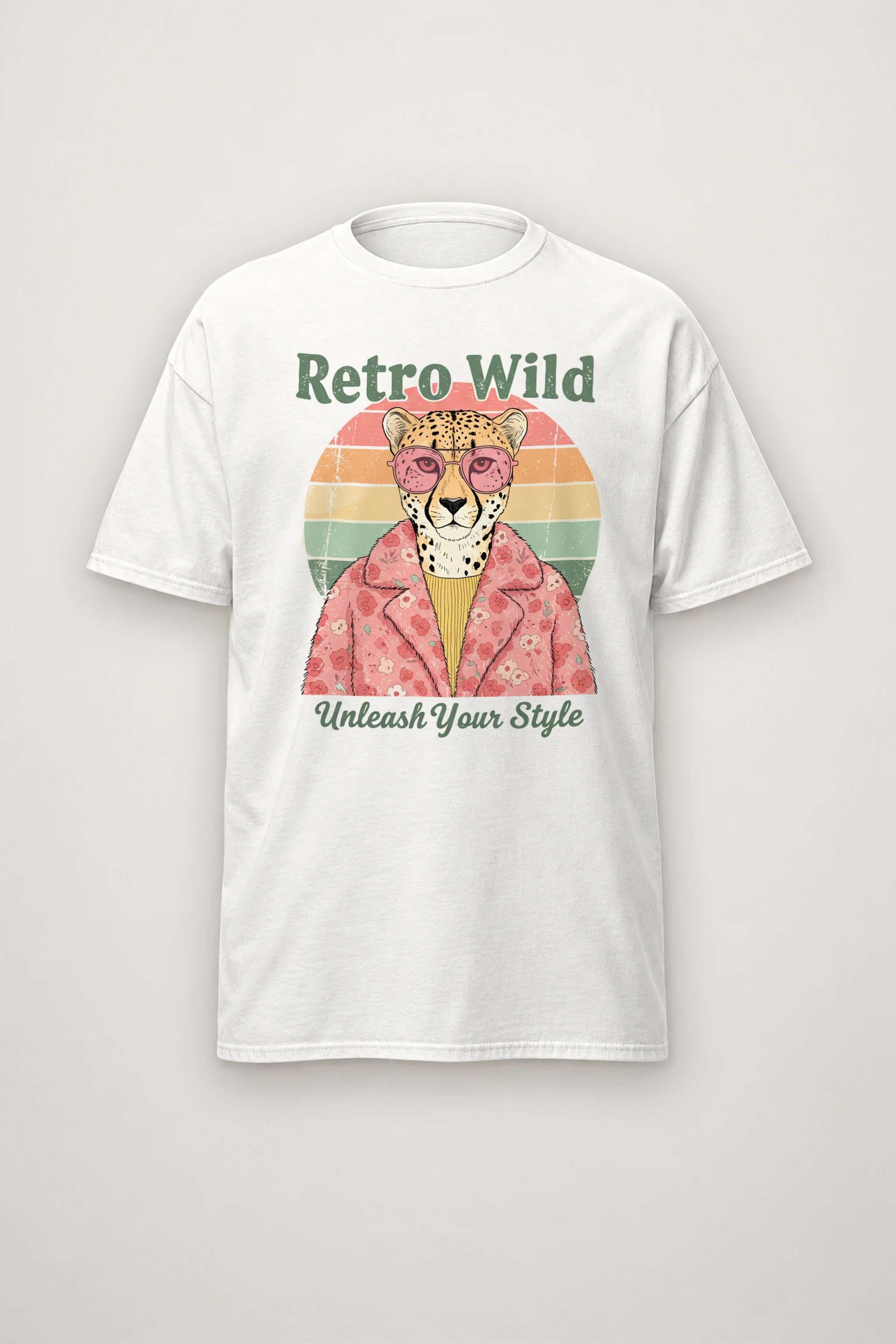 "Retro Wild" Heavyweight Unisex Crewneck T-shirt