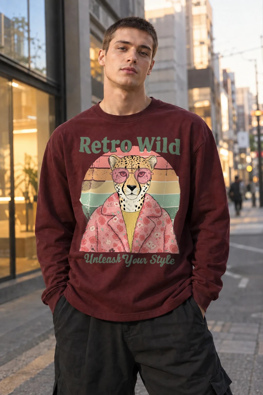 "Retro Wild" Unisex Longsleeve T-shirt | Gildan 2400