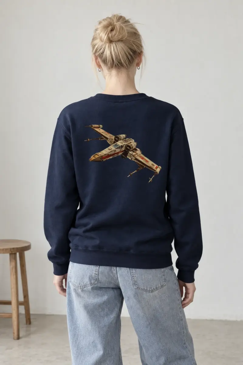 "Retro X-Wing Schematic" Heavy Blend Unisex Crewneck Sweatshirt
