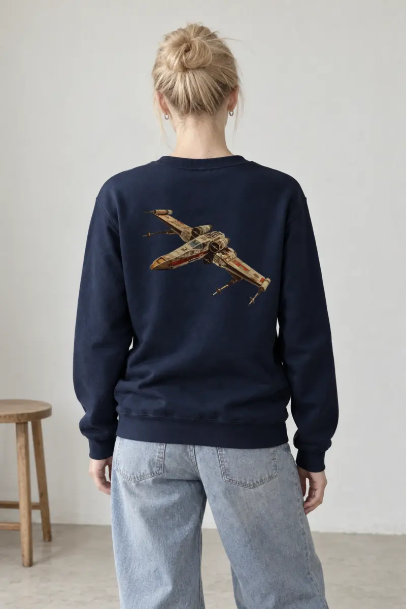 "Retro X-Wing Schematic" Heavy Blend Unisex Crewneck Sweatshirt