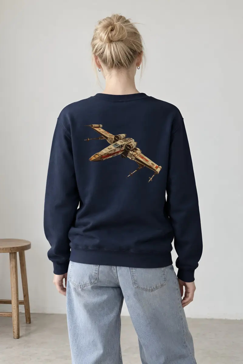 "Retro X-Wing Schematic" Heavy Blend Unisex Crewneck Sweatshirt