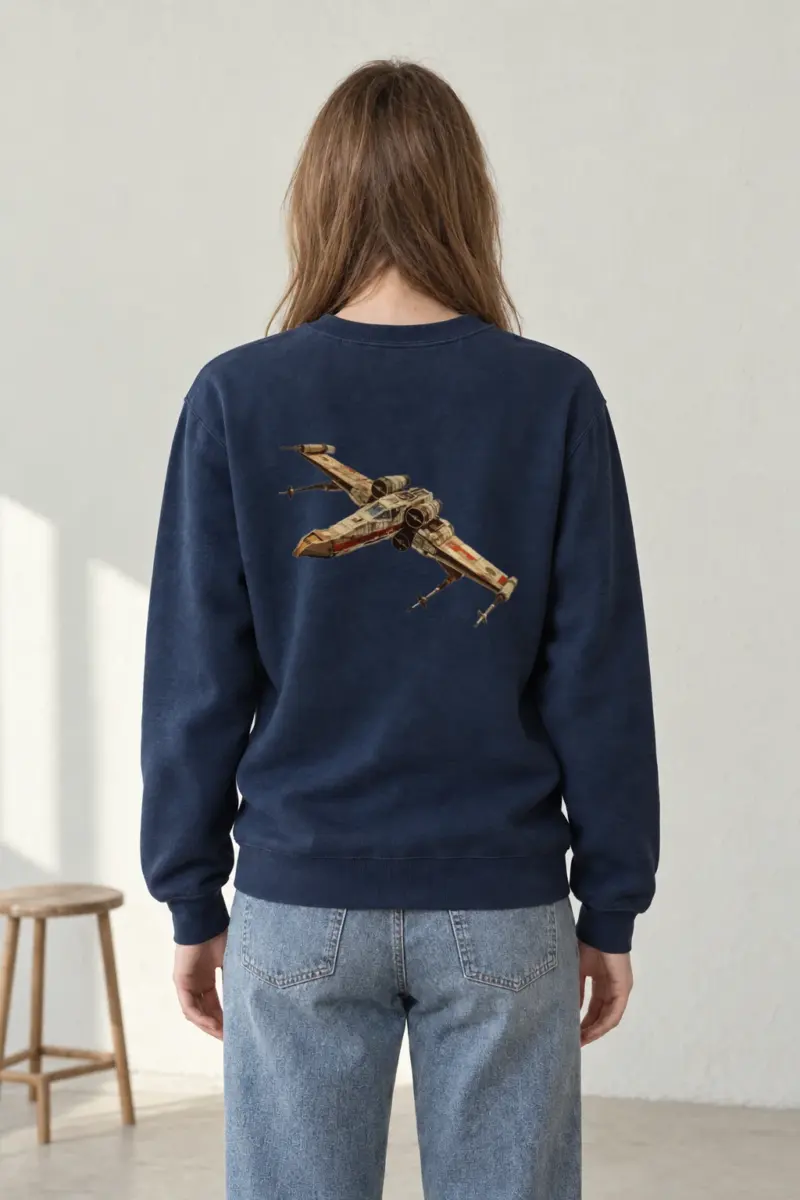 "Retro X-Wing Schematic" Heavy Blend Unisex Crewneck Sweatshirt