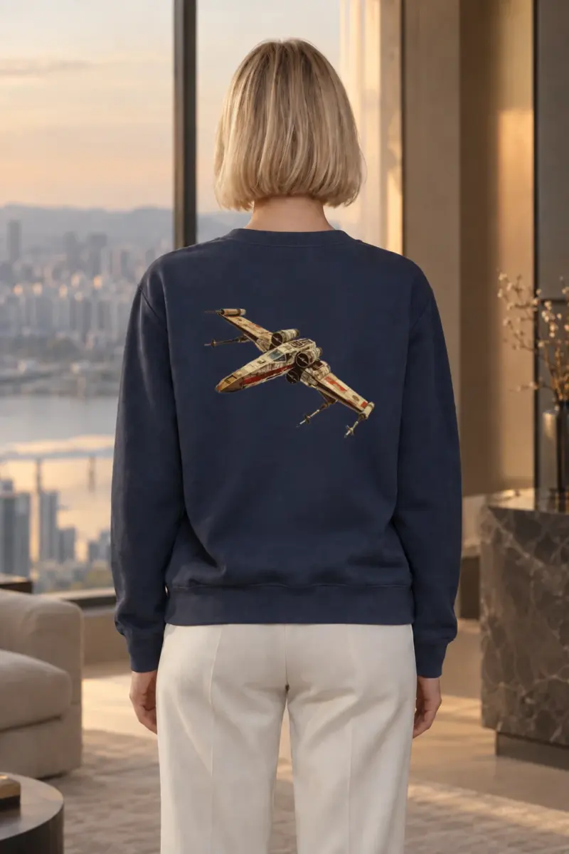 "Retro X-Wing Schematic" Heavy Blend Unisex Crewneck Sweatshirt