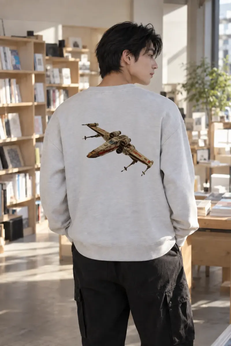 "Retro X-Wing Schematic" Heavy Blend Unisex Crewneck Sweatshirt | Gildan 18000