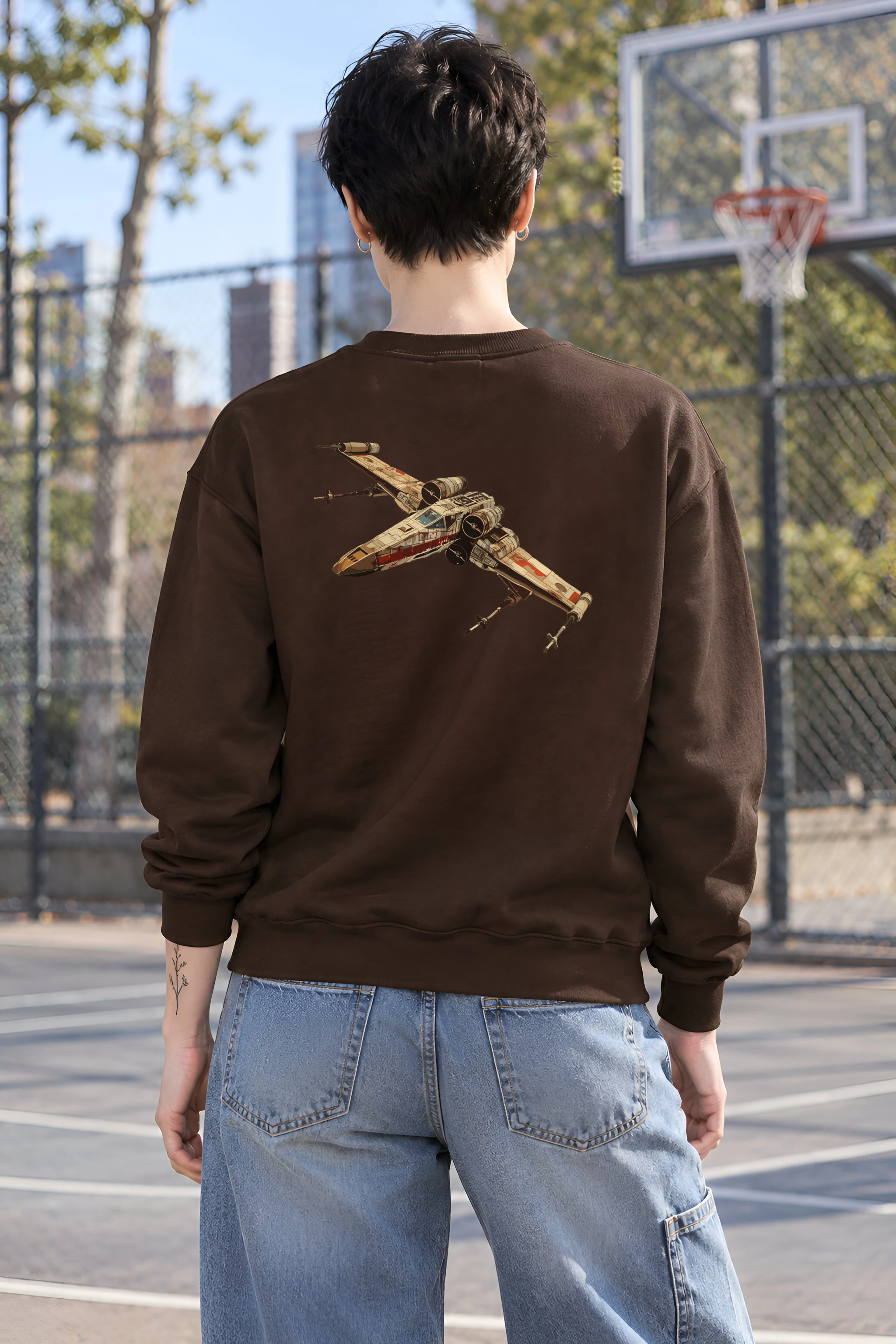 "Retro X-Wing Schematic" 1 Crewneck Sweatshirt