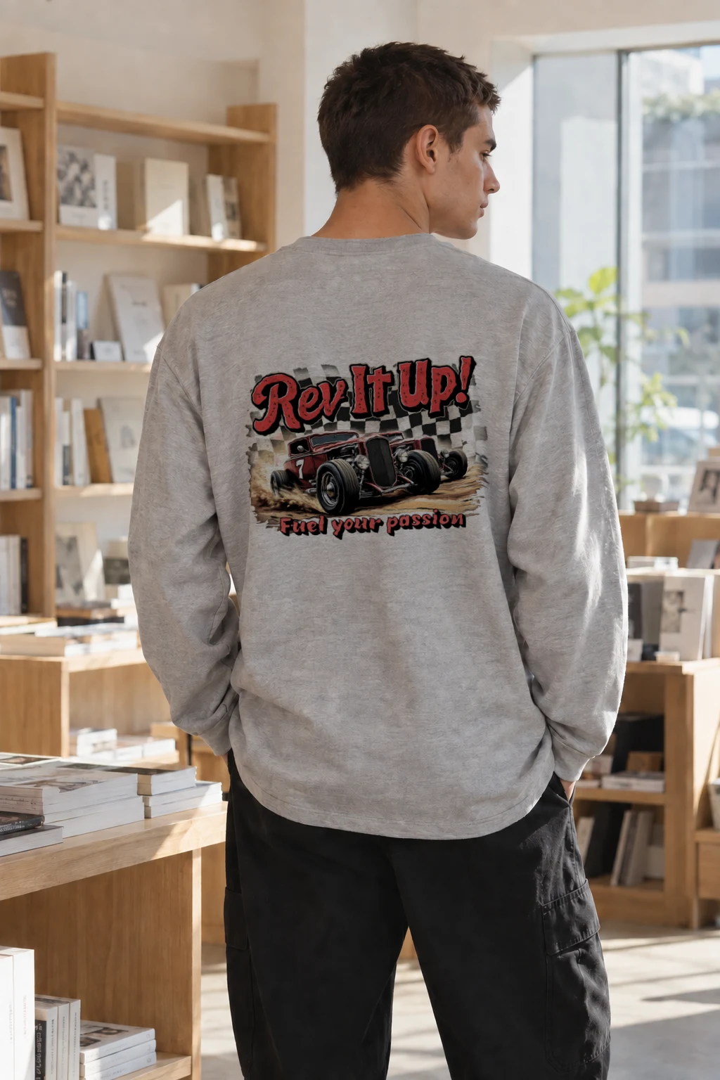"Rev It Up" Unisex Longsleeve T-shirt | Gildan 2400