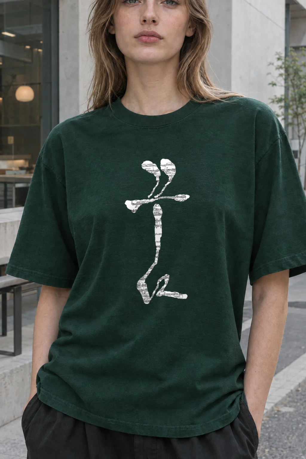 "Rêver Note Figure" Heavyweight Unisex Crewneck T-shirt | Gildan 5000