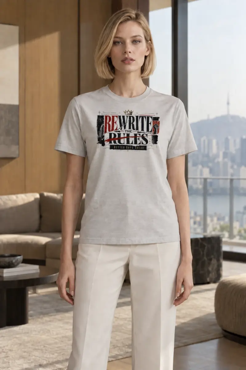 "Rewrite The Rules" Heavyweight Unisex Crewneck T-shirt | Gildan 5000
