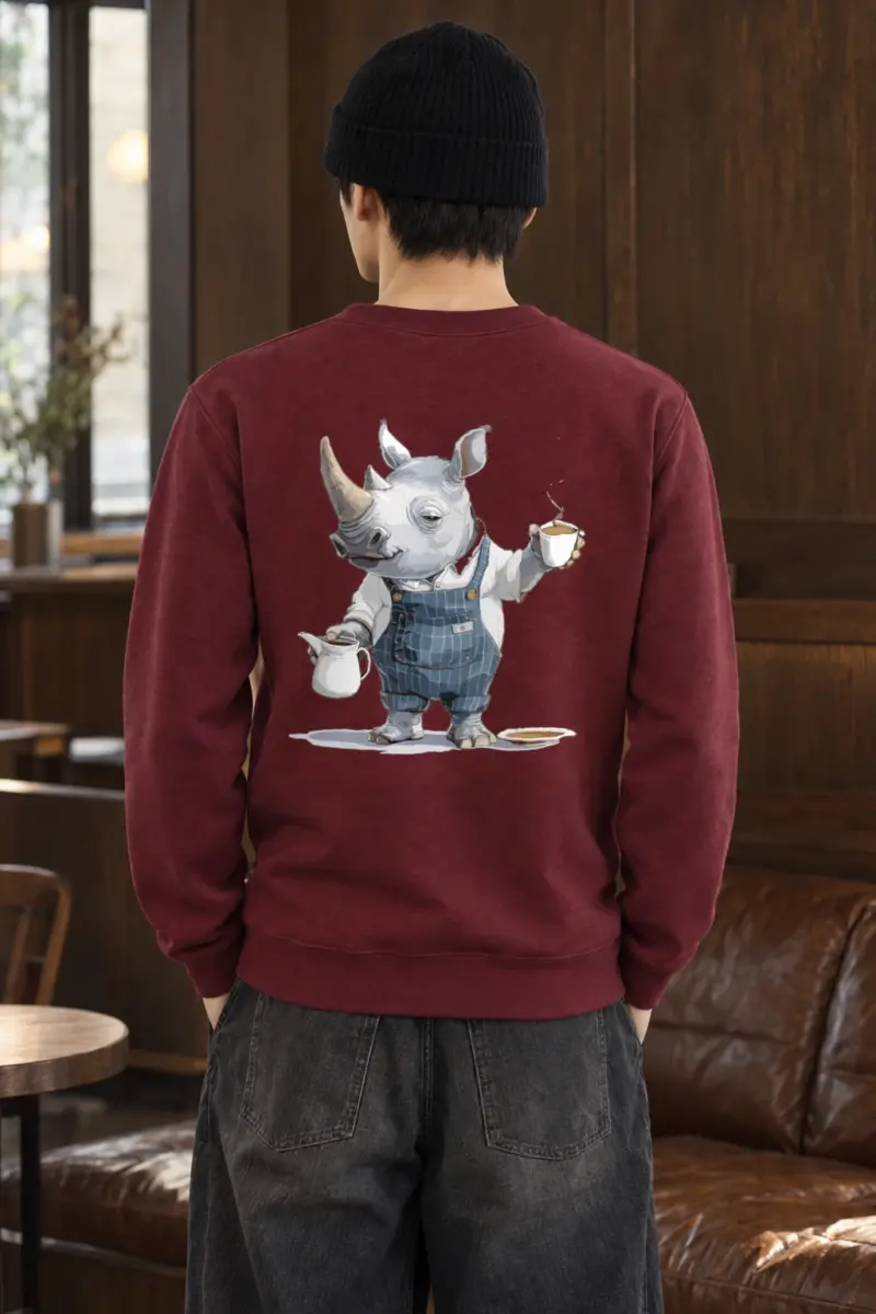 "Rhino Coffee Break" Heavy Blend Unisex Crewneck Sweatshirt