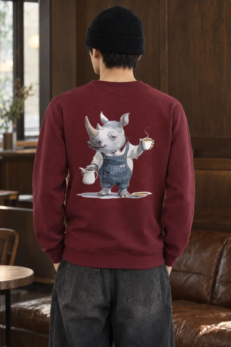 "Rhino Coffee Break" Heavy Blend Unisex Crewneck Sweatshirt