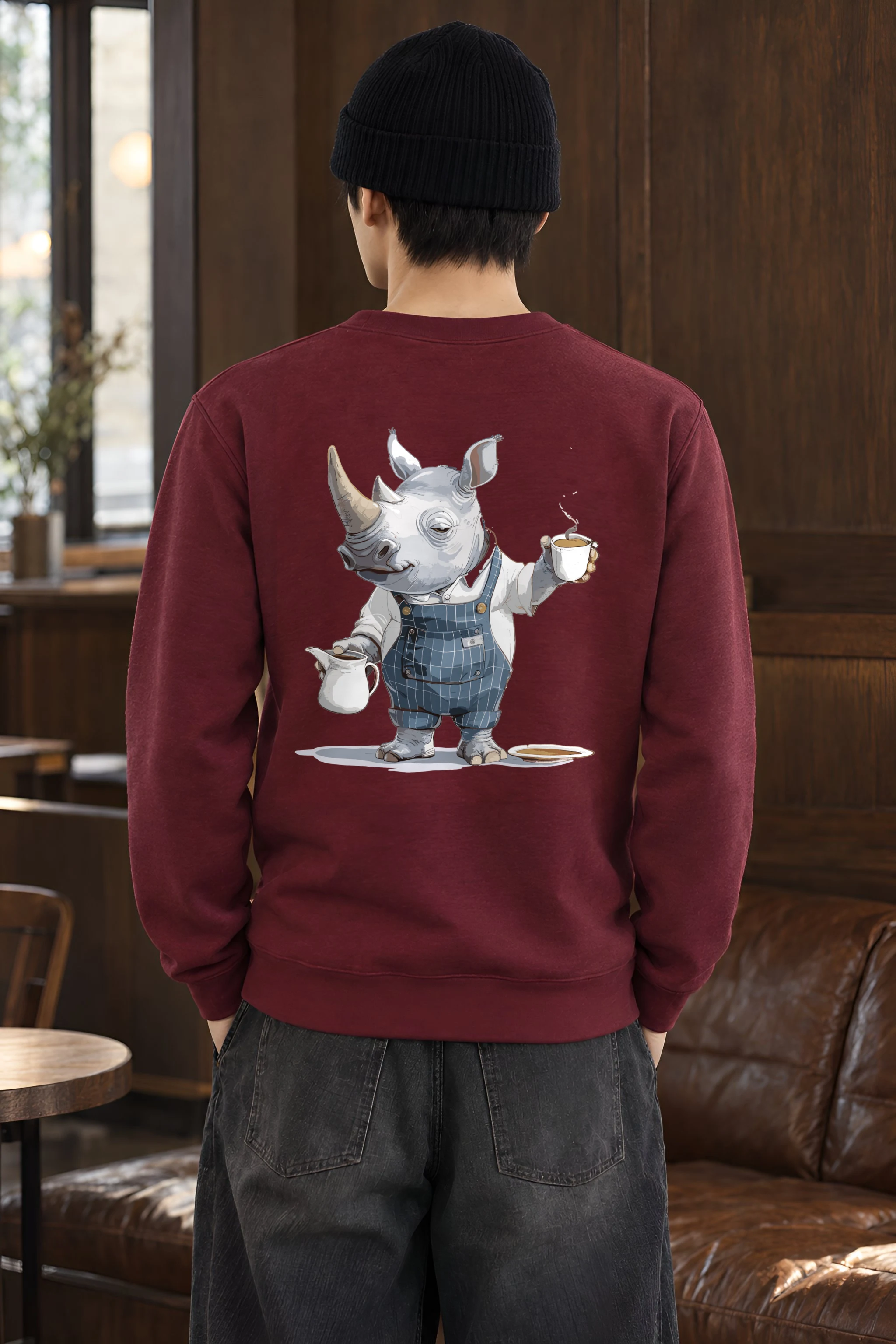 "Rhino Coffee Break" Heavy Blend Unisex Crewneck Sweatshirt