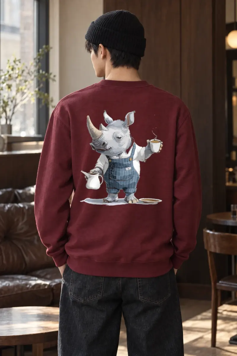 "Rhino Coffee Break" Heavy Blend Unisex Crewneck Sweatshirt