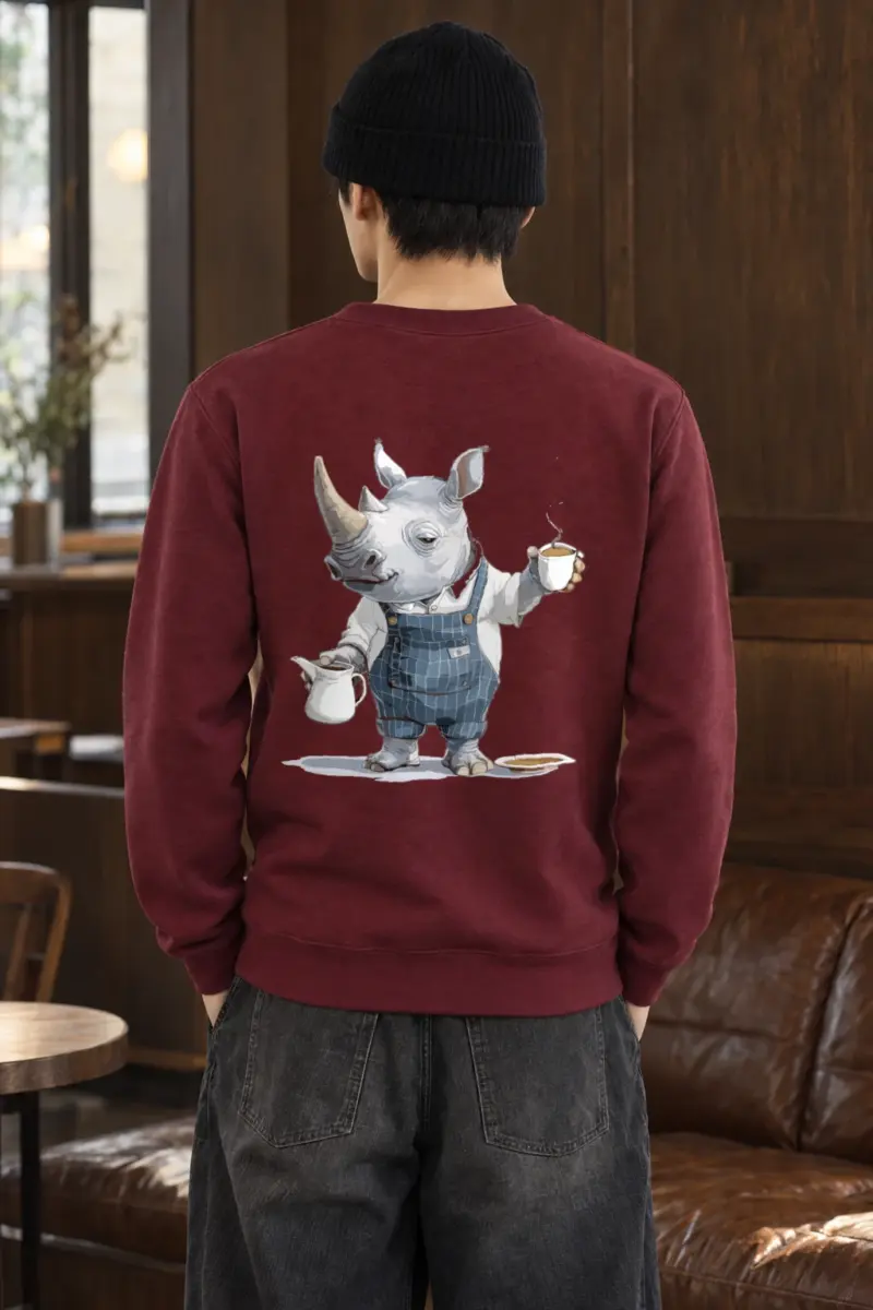 "Rhino Coffee Break" Heavy Blend Unisex Crewneck Sweatshirt
