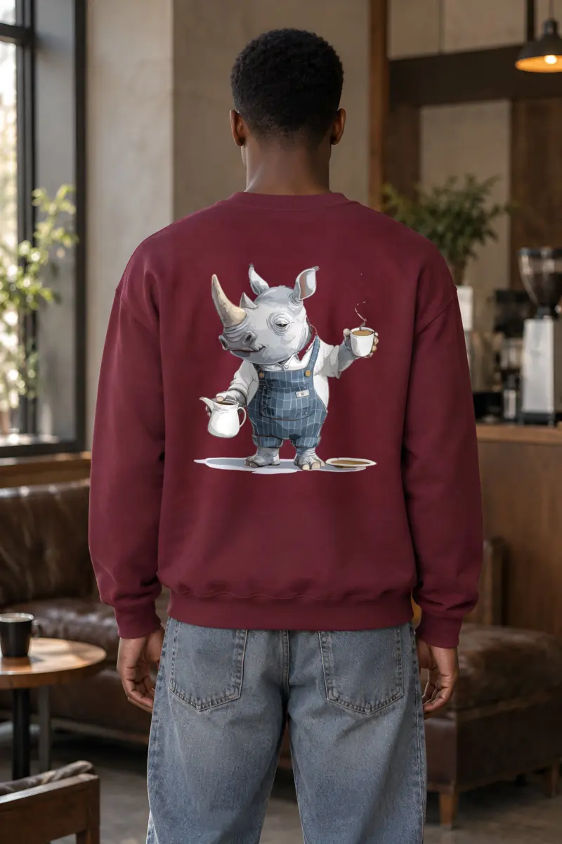 "Rhino Coffee Break" Heavy Blend Unisex Crewneck Sweatshirt