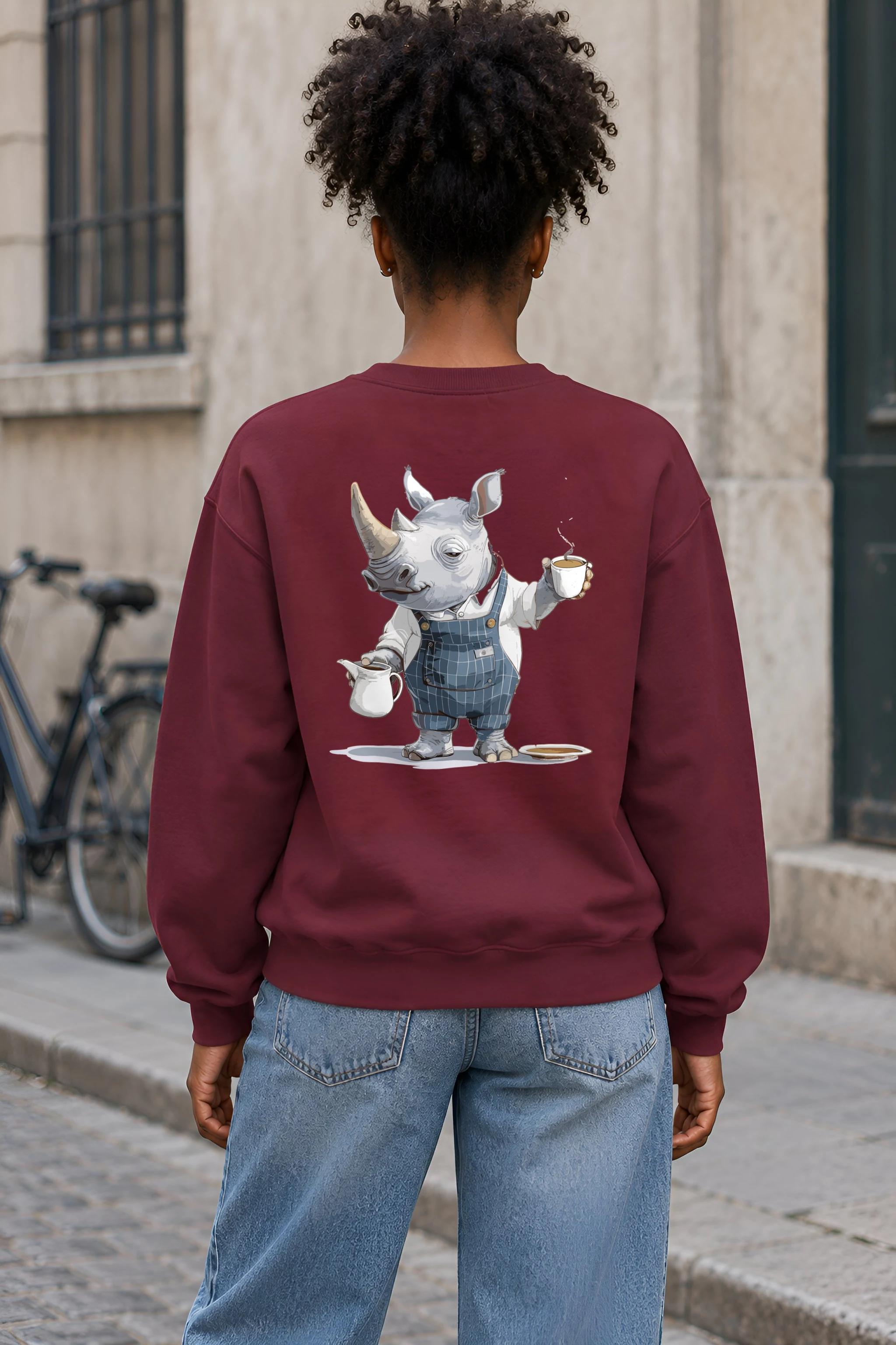 "Rhino Coffee Break" 1 Crewneck Sweatshirt