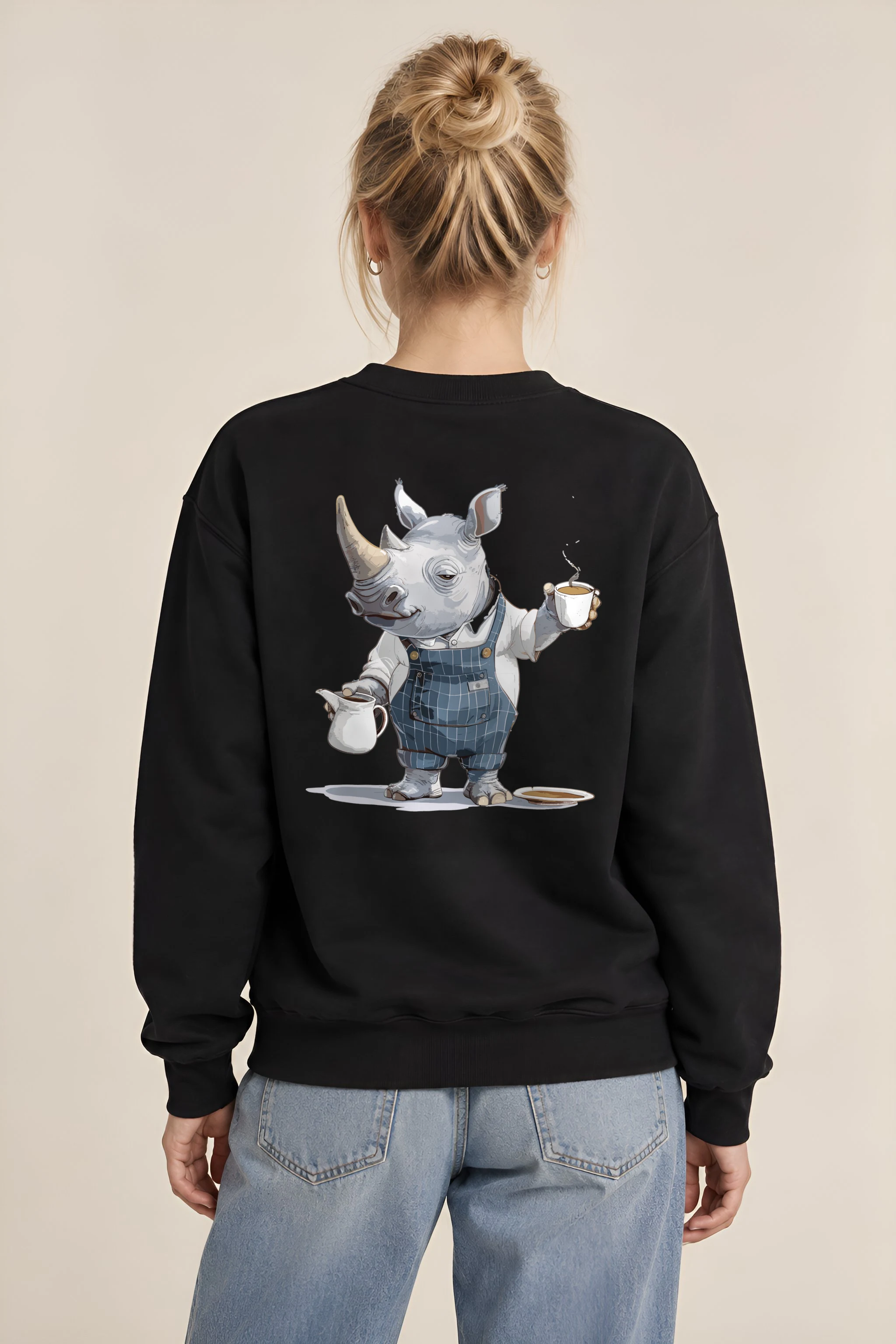 "Rhino Coffee Break" 1 Crewneck Sweatshirt