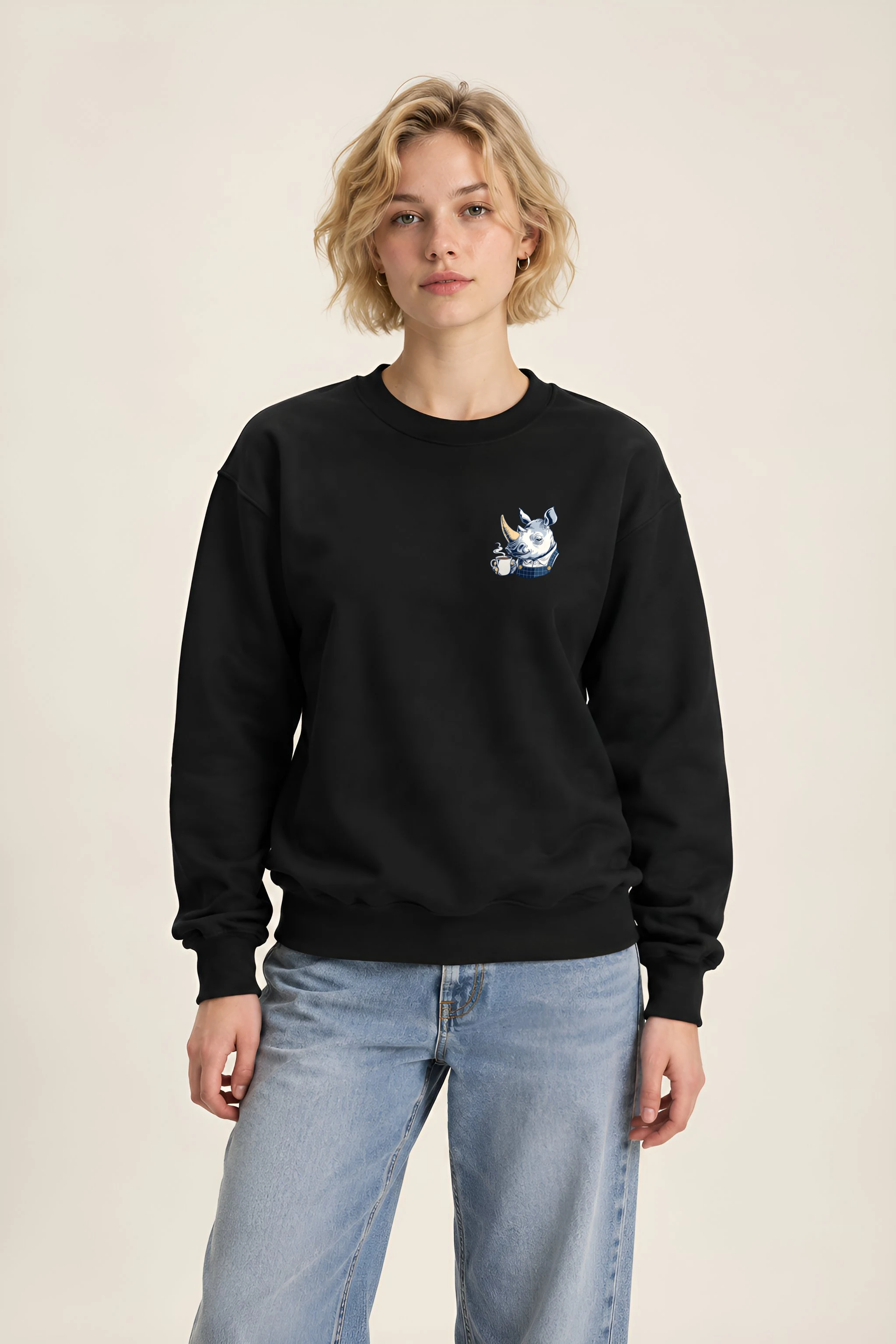 "Rhino Coffee Break" 1 Crewneck Sweatshirt