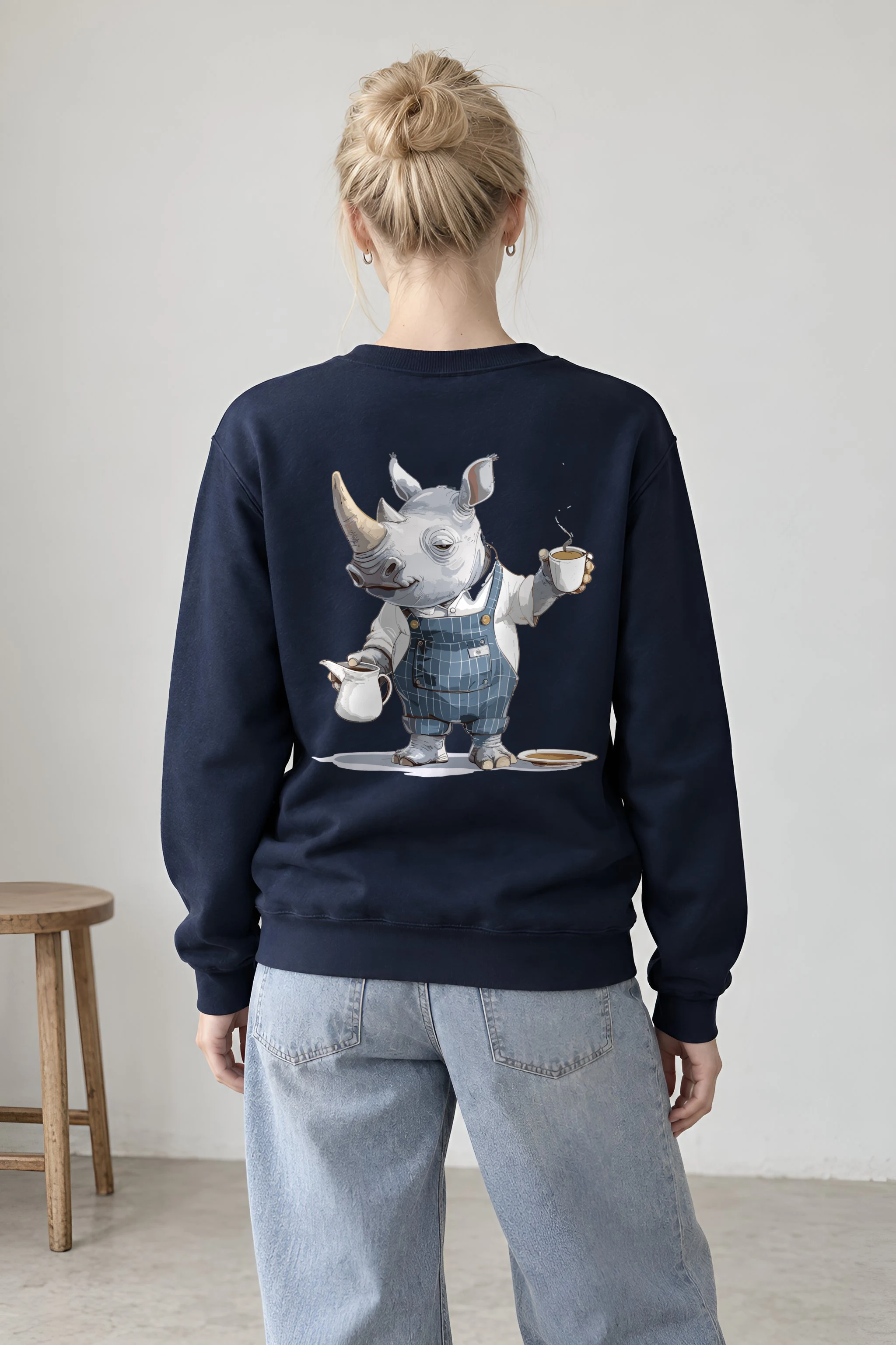 "Rhino Coffee Break" 1 Crewneck Sweatshirt