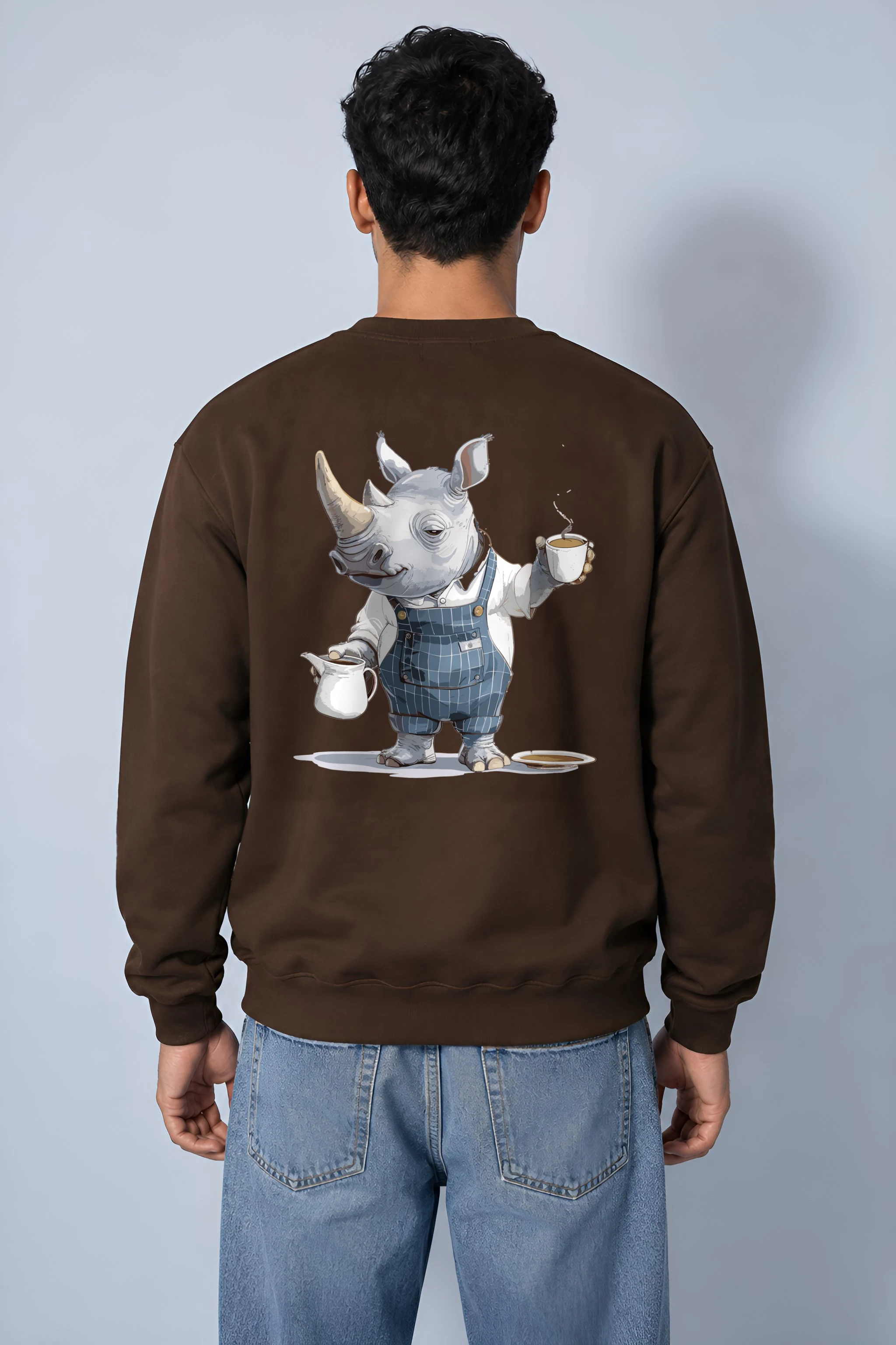 "Rhino Coffee Break" 1 Crewneck Sweatshirt