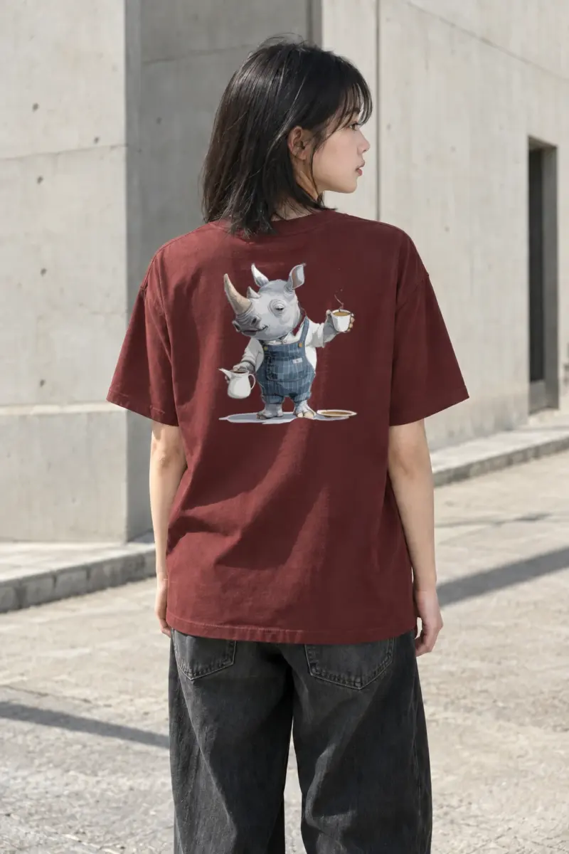 “Rhino Coffee Break” Heavyweight Unisex Crewneck T-shirt | Gildan 5000