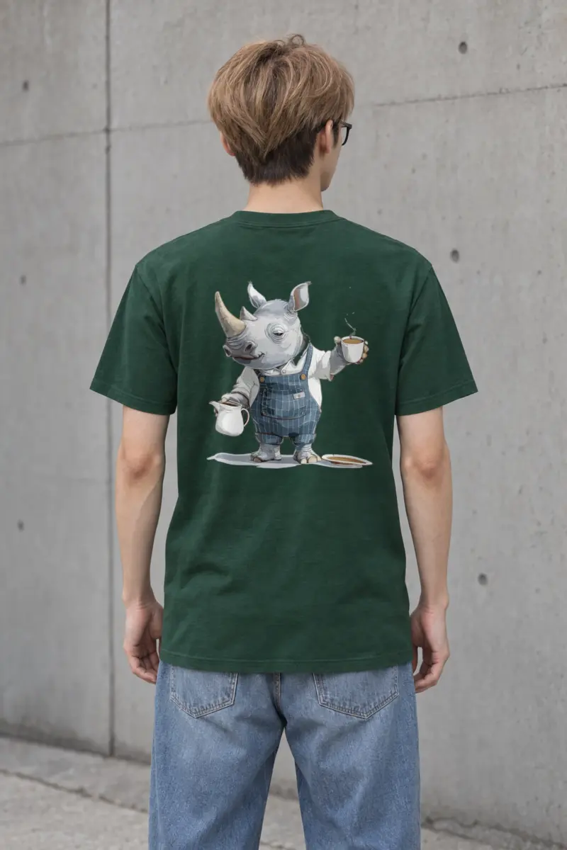 "Rhino Coffee Break" Heavyweight Unisex Crewneck T-shirt
