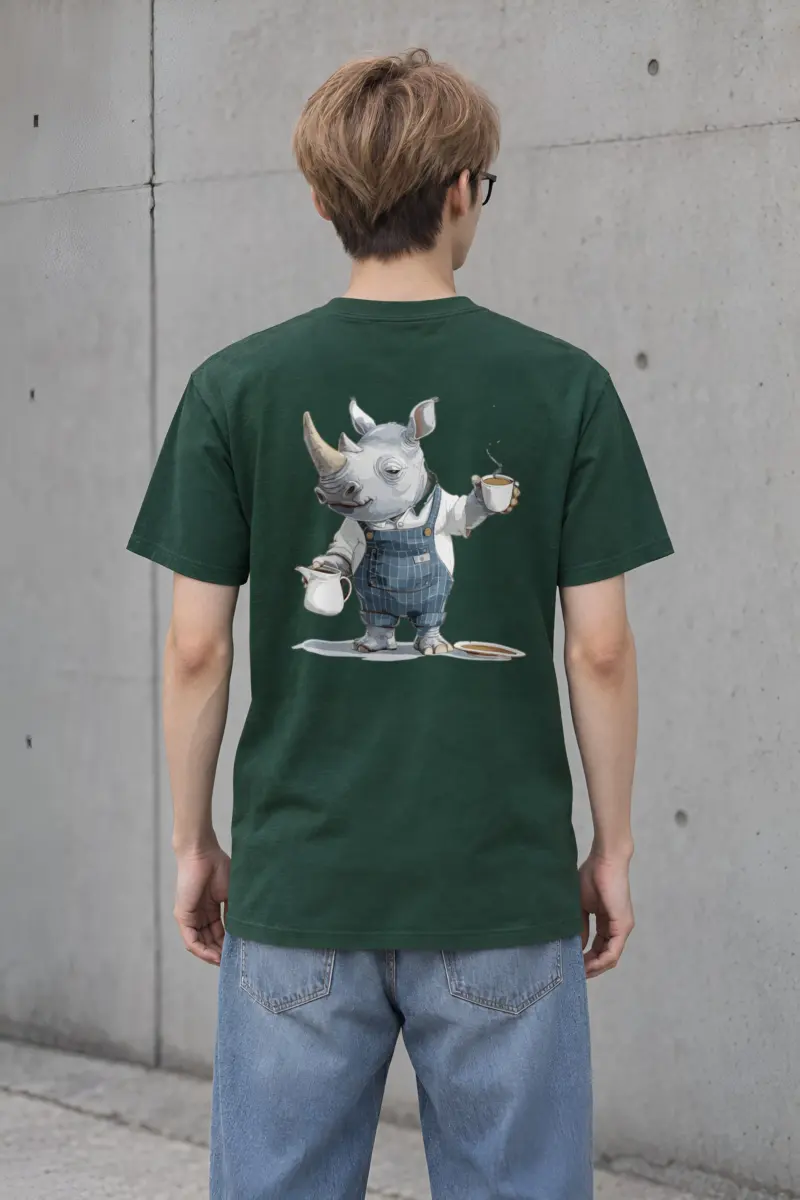 "Rhino Coffee Break" Heavyweight Unisex Crewneck T-shirt