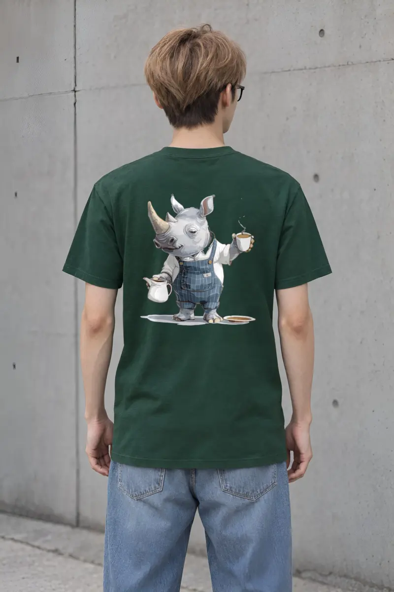 "Rhino Coffee Break" Heavyweight Unisex Crewneck T-shirt