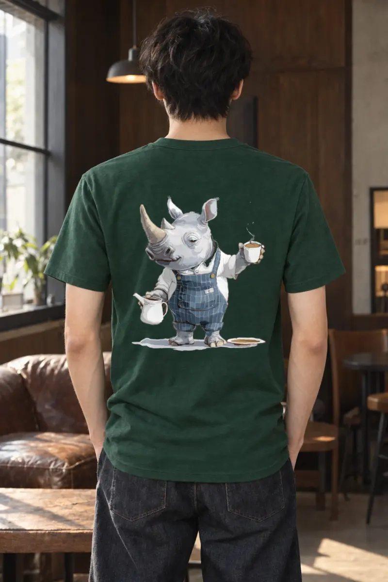 "Rhino Coffee Break" Heavyweight Unisex Crewneck T-shirt