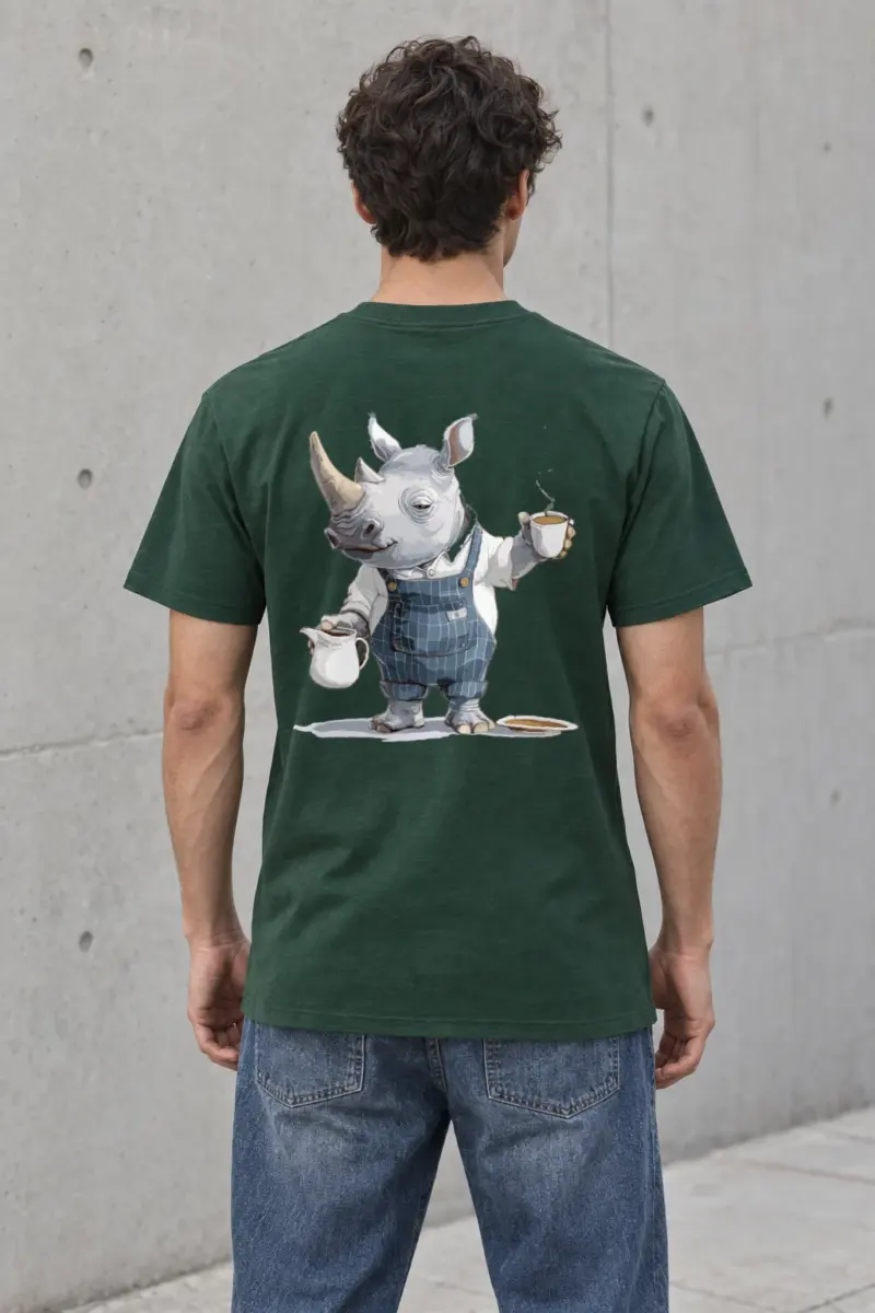 "Rhino Coffee Break" Heavyweight Unisex Crewneck T-shirt | Gildan 5000
