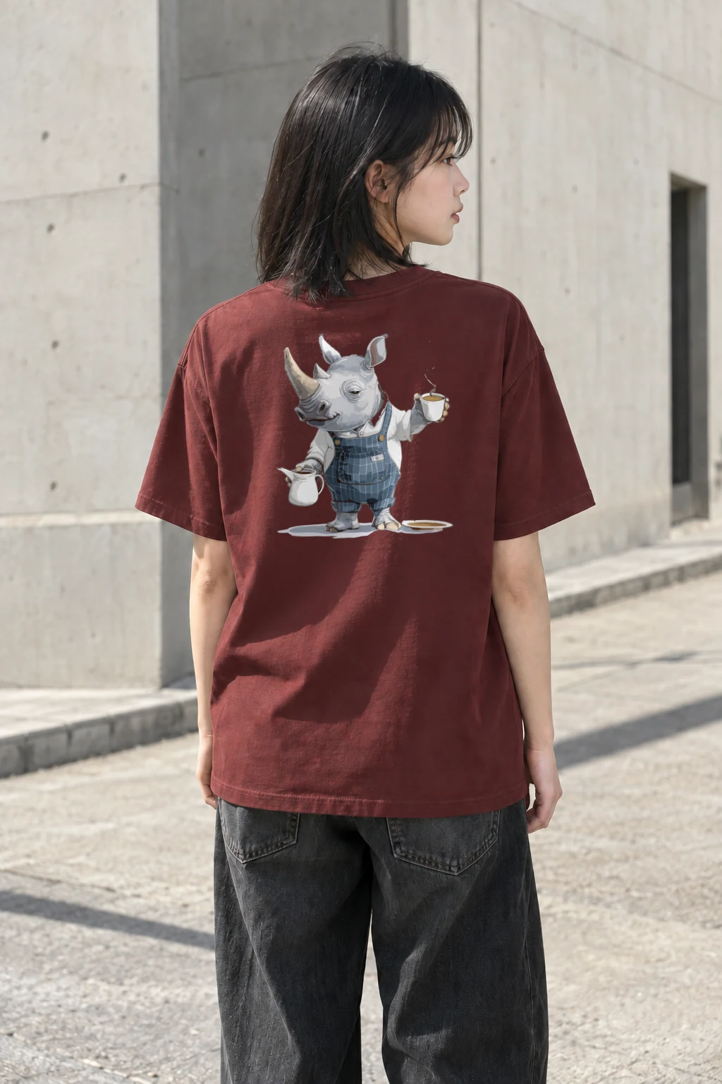 "Rhino Coffee Break" Heavyweight Unisex Crewneck T-shirt | Gildan 5000