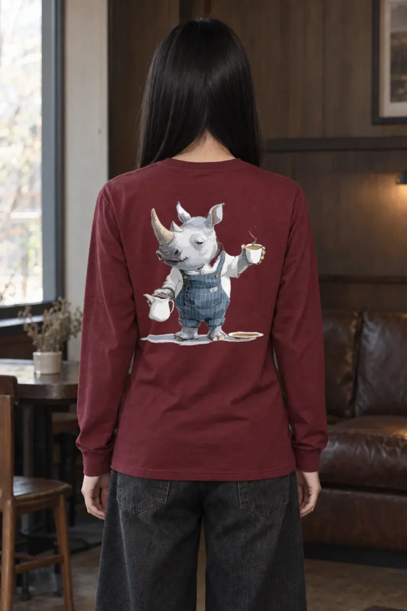 "Rhino Coffee Shift" Unisex Longsleeve T-shirt