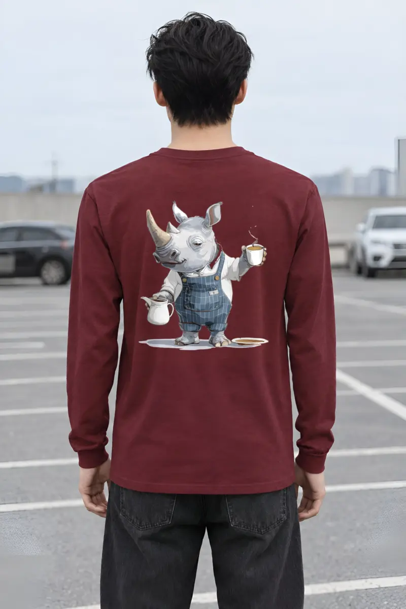 "Rhino Coffee Shift" Unisex Longsleeve T-shirt