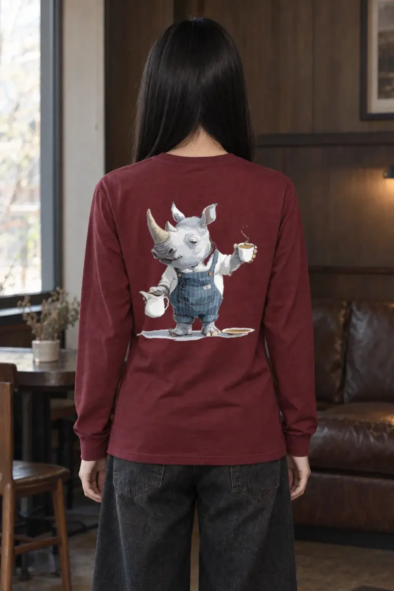 "Rhino Coffee Shift" Unisex Longsleeve T-shirt