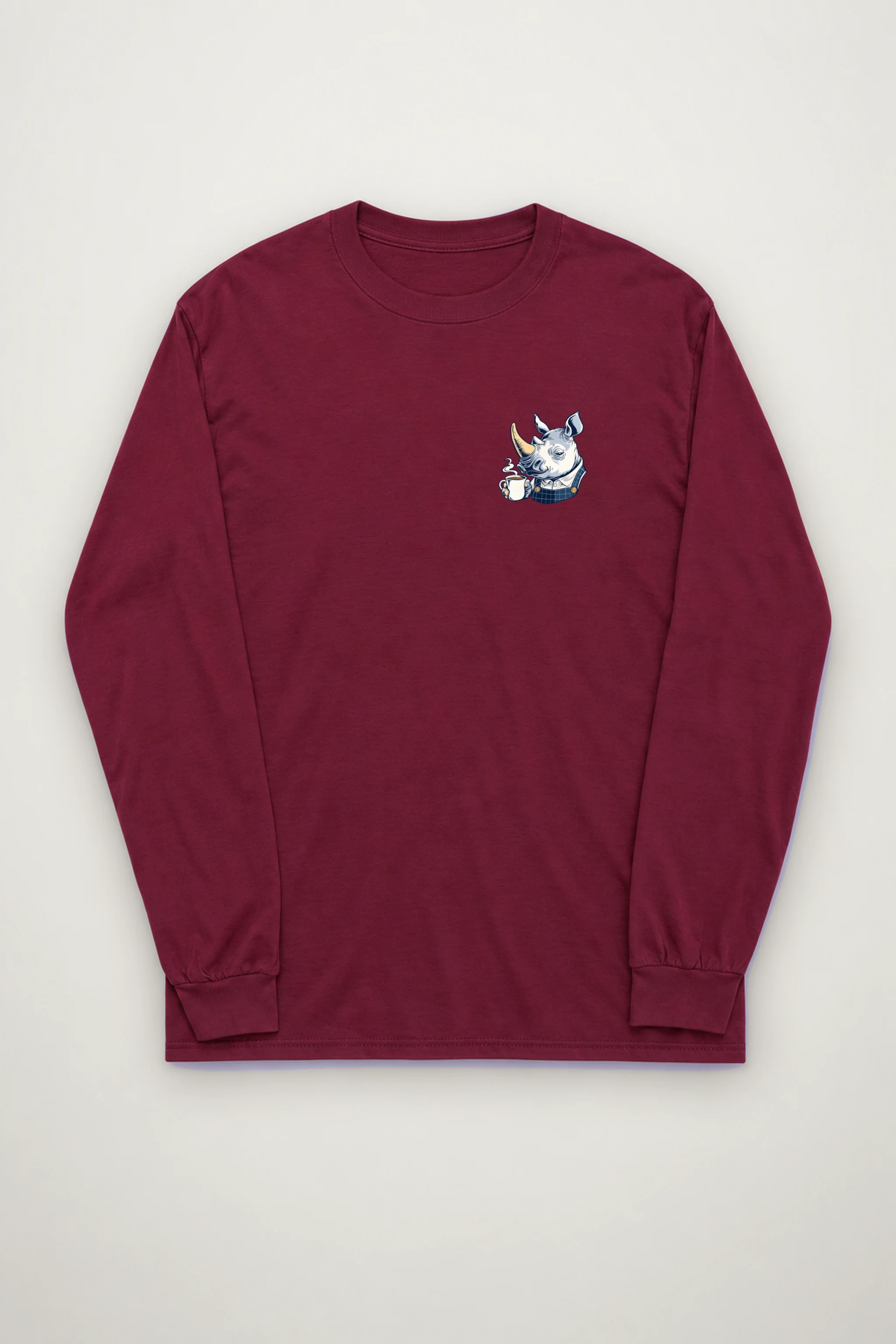 "Rhino Coffee Shift" Unisex Longsleeve T-shirt