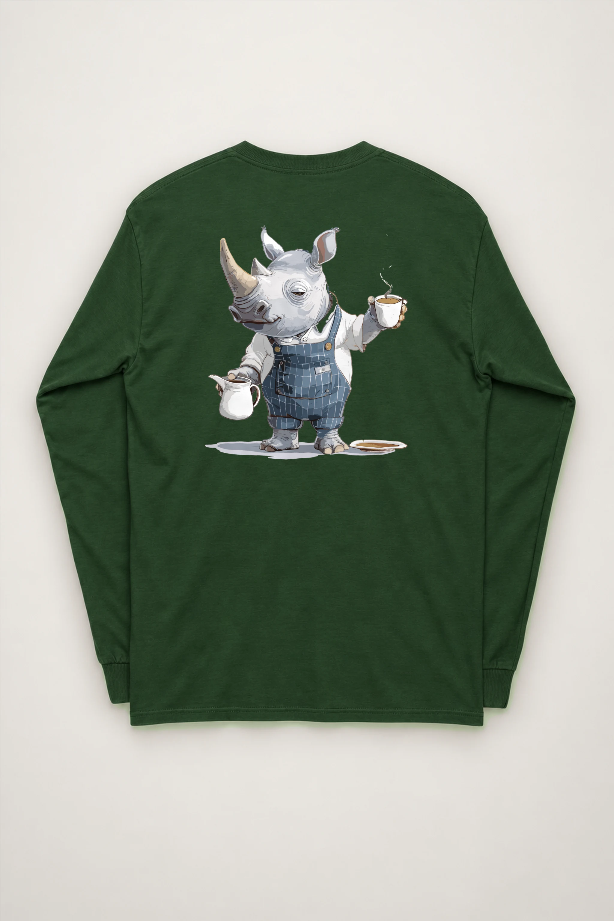 "Rhino Coffee Shift" Unisex Longsleeve T-shirt