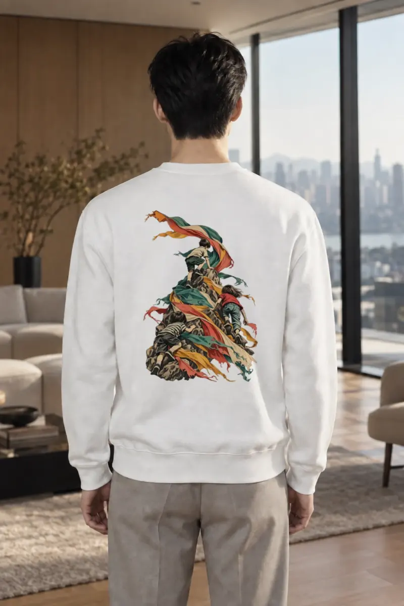 "Ribbon Peak Adventure" Heavy Blend Unisex Crewneck Sweatshirt | Gildan 18000
