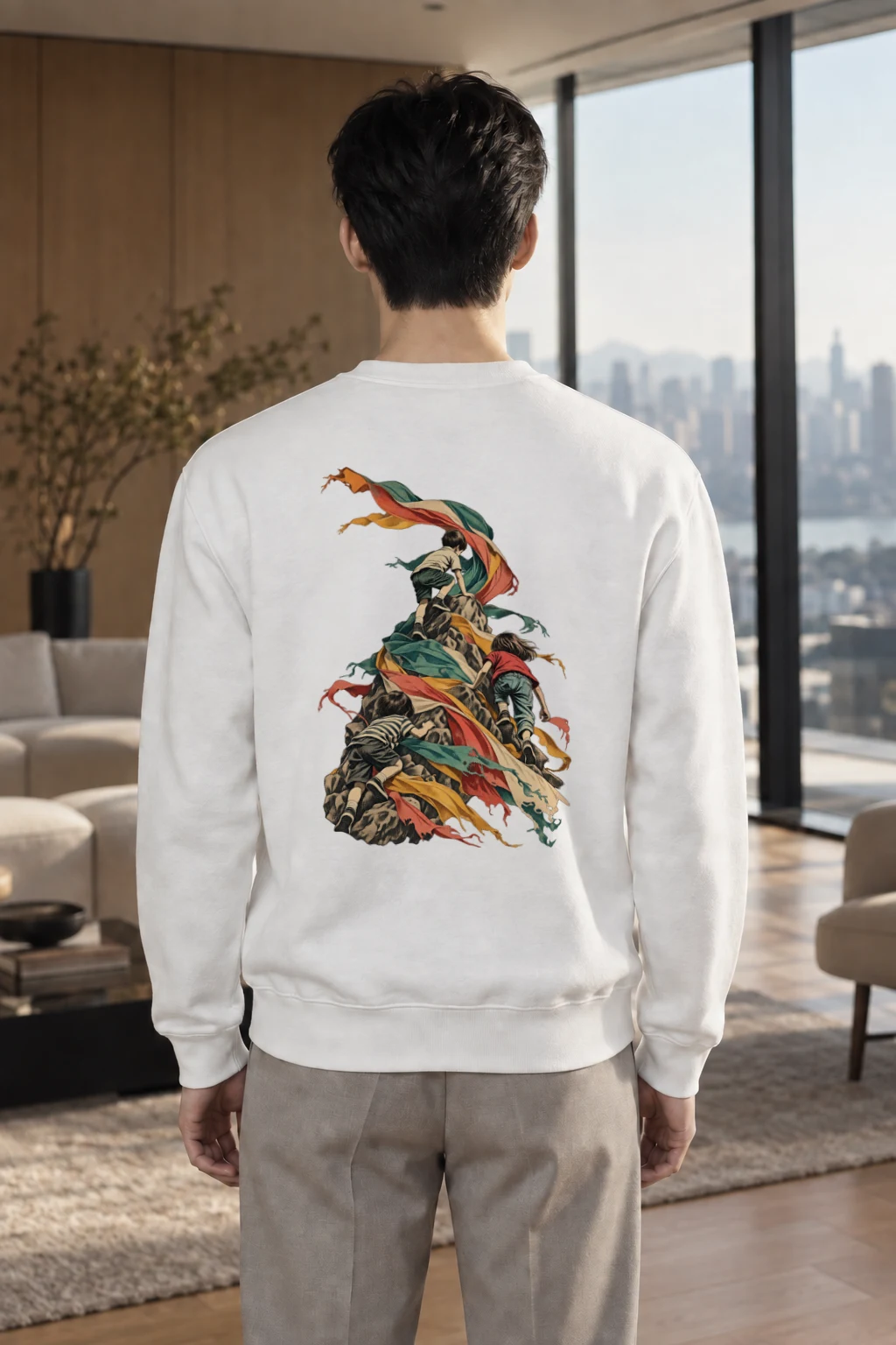 "Ribbon Peak Adventure" Heavy Blend Unisex Crewneck Sweatshirt | Gildan 18000