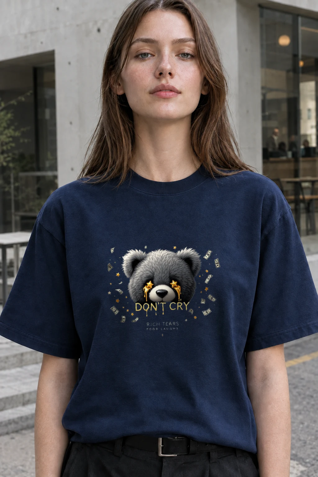 "Rich Tears" Heavyweight Unisex Crewneck T-shirt | Gildan 5000