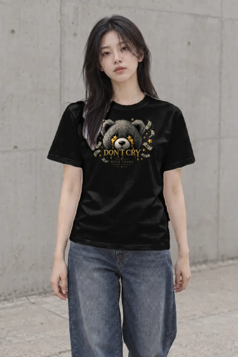"Rich Tears Poor Laughs" Heavyweight Unisex Crewneck T-shirt | Gildan 5000